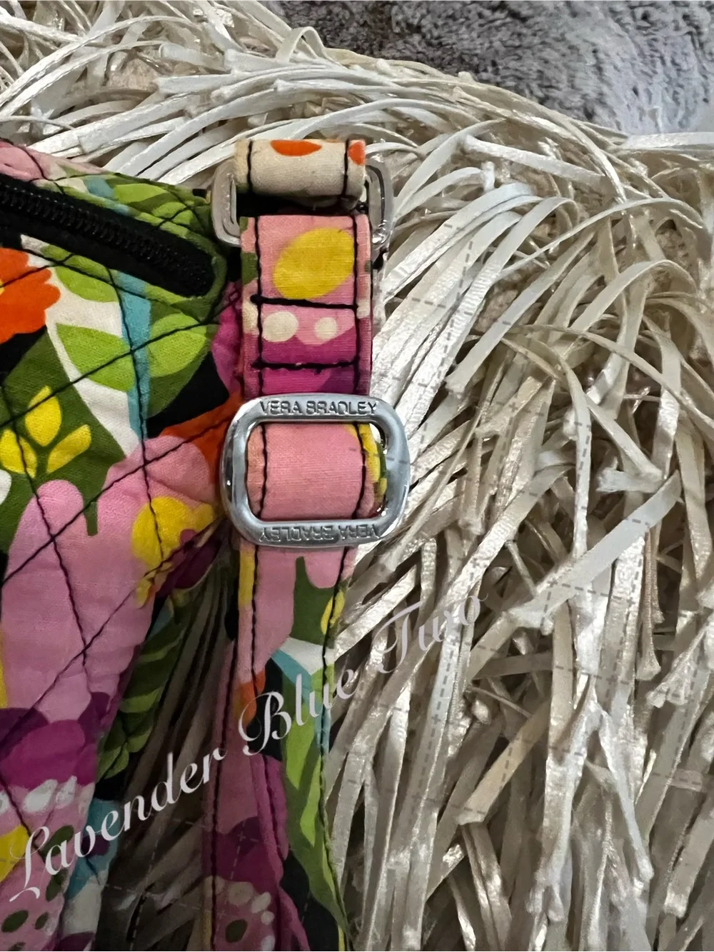VERA BRADLEY Ziggy Zinnia  2014 Hipster Crossbody Pink Orange Floral Y2K Quilted